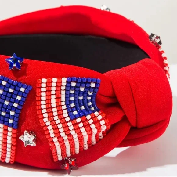 NEW Red White Blue Hand Beaded
American Flag Headband Amazon.com : GLBCC 4 th of July Headband for Women Girls  main image 4